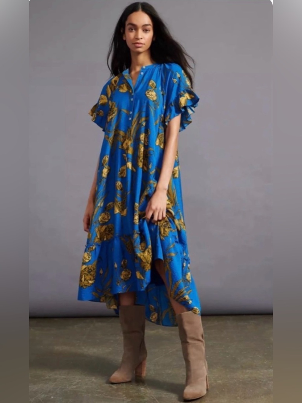 MAEVE Antoinette Maxi Dress In Blue